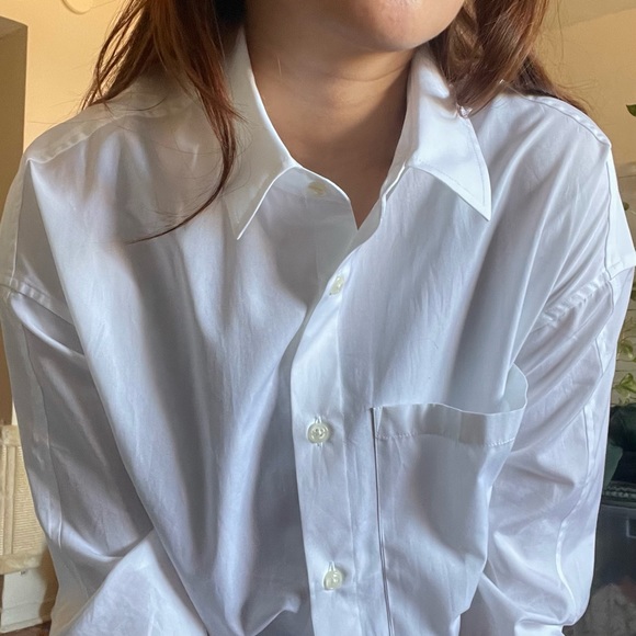 Kotn Unisex Boxy Poplin Shirt in White - Picture 3 of 7